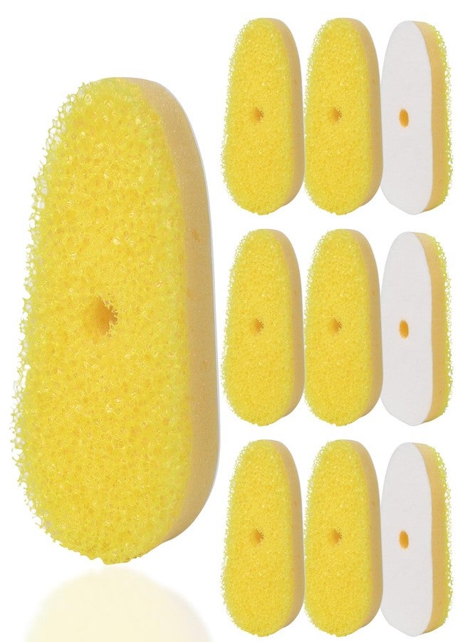 RIMAY Sponge Refills for Scrub Daddy Dish Daddy - 10 Packs Dish Wand Refills, Scrub Brush Replacement Heads, Dish Brush Replacement Head for Kitchen Cleaning, Yellow (Only Sponge Heads) - Image 1